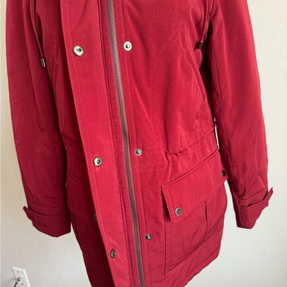 London Fog Red Zip and Button Parka Coat Womens S Winter Gorpcore Outdoor - Picture 4 of 8